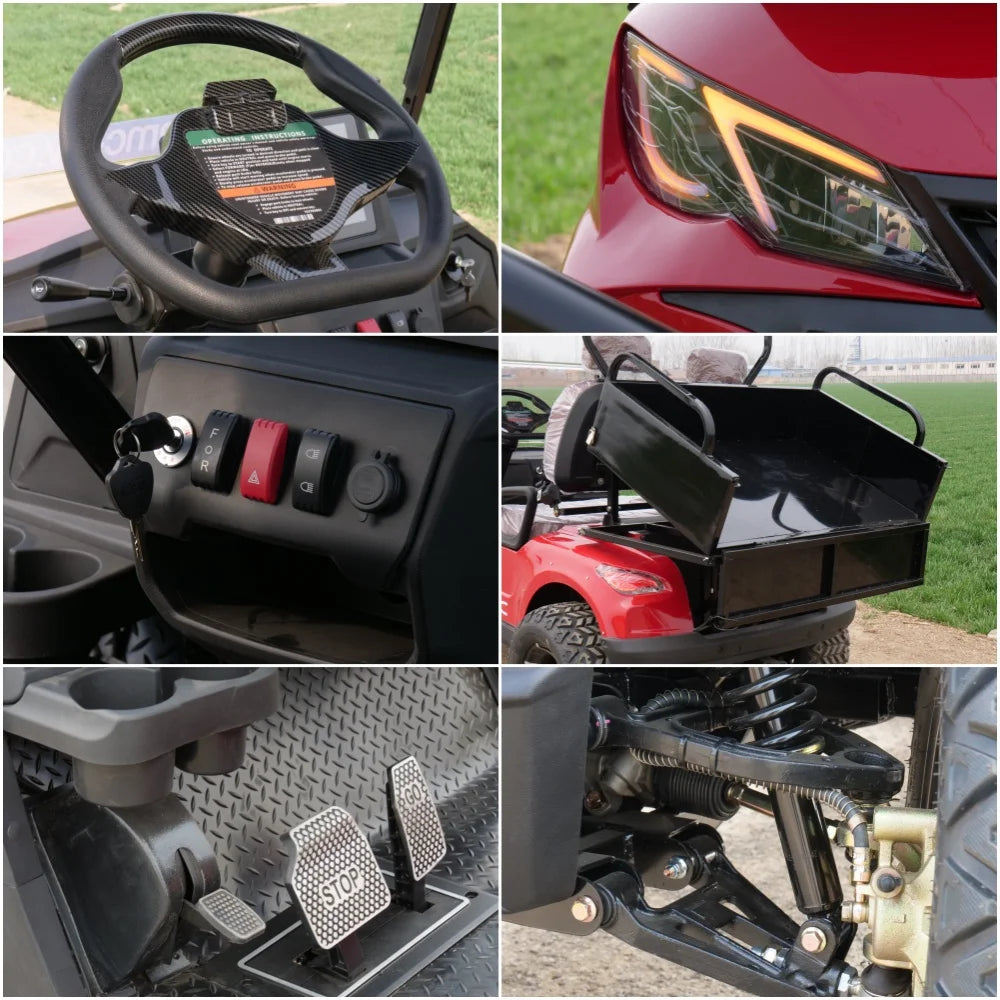 Street Legal 4-Seater Electric Golf Cart — 72V Lithium Battery, 5kW AC Motor