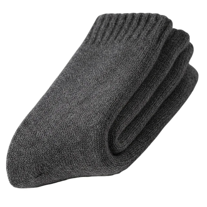 Thick Wool-Blend Winter Socks in Solid Colors
