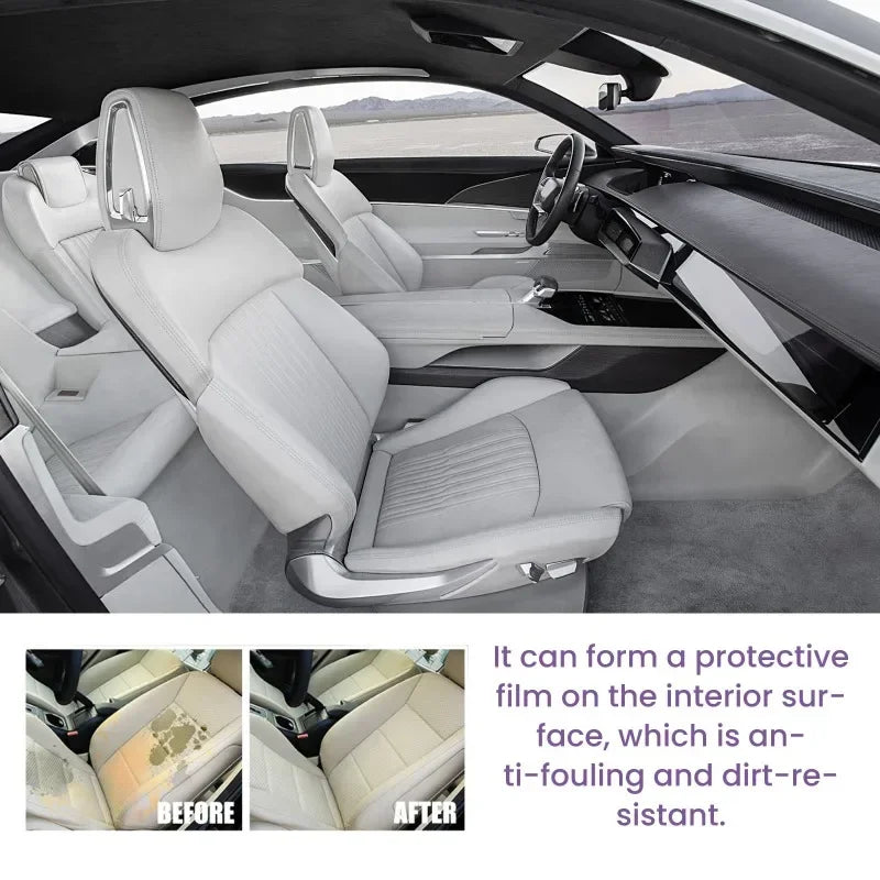 Deep Clean Without the Mess — Multifunctional Car Upholstery Cleaner | 120ml Foam Spray, Waterless Wash, pH Neutral, Stain Removal, 1/3/5/10pcs