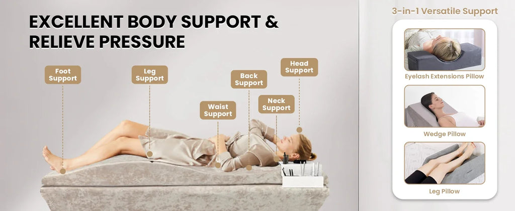 Premium Lash Bed Foam Topper – Ergonomic Contoured Cushion for Beauty Salon & Spa