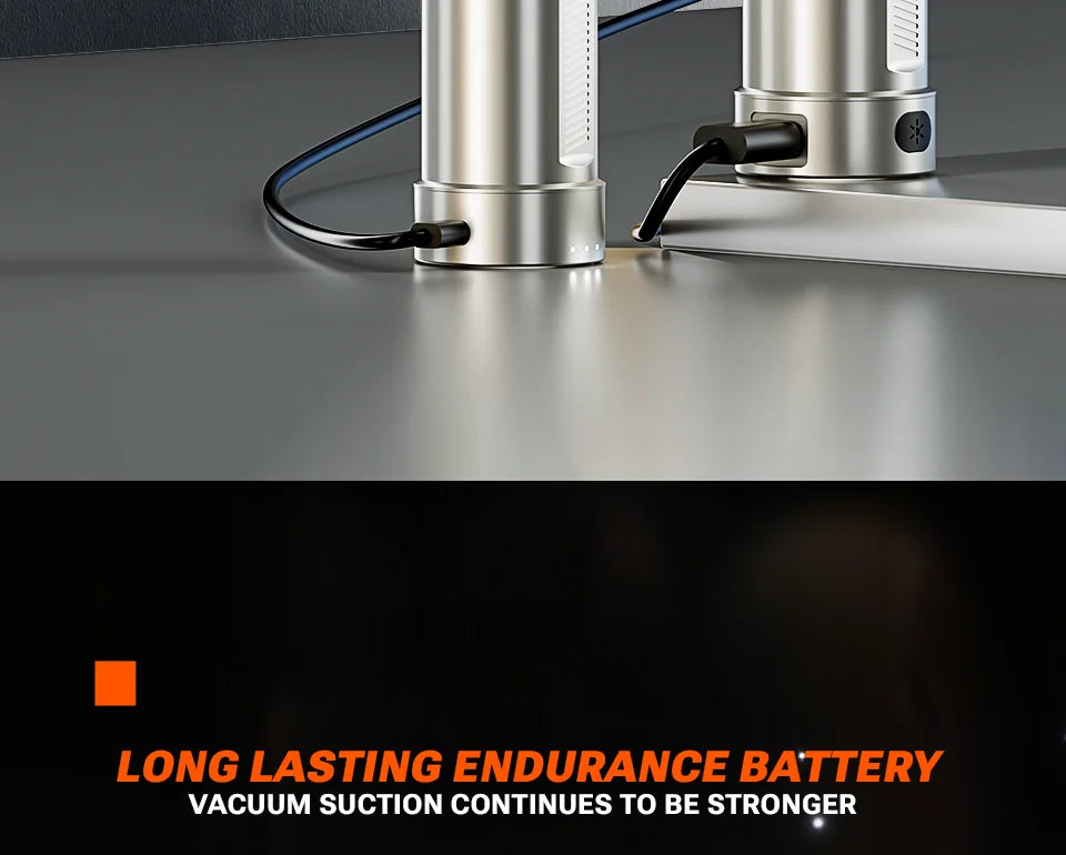 Cordless Car Vacuum & Blower – Detachable Battery & LED