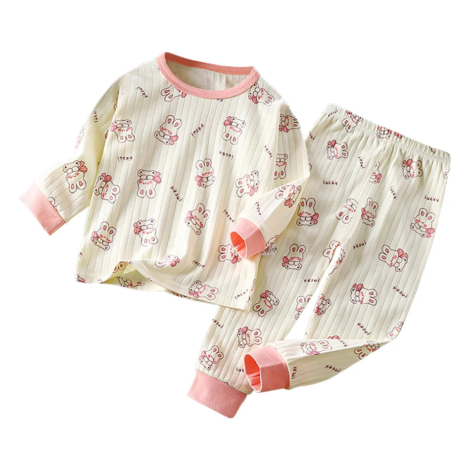 Kids' Casual Autumn Long Sleeve Cartoon Pajamas Set | Soft Comfortable Sleepwear Boys & Girls