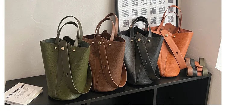 Luxury PU Bucket Bag – Trending Crossbody Shoulder Tote for Women 2026
