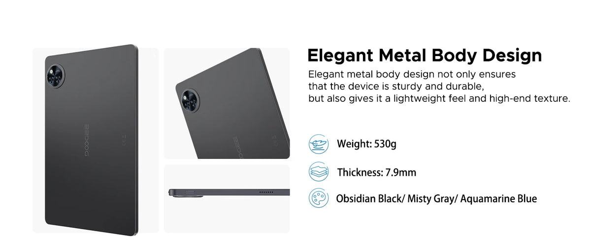 DOOGEE U11 11" Android 15 Tablet – 90Hz Display, 4GB RAM, 128GB ROM, 8580mAh, Dual Speaker, Widevine L1