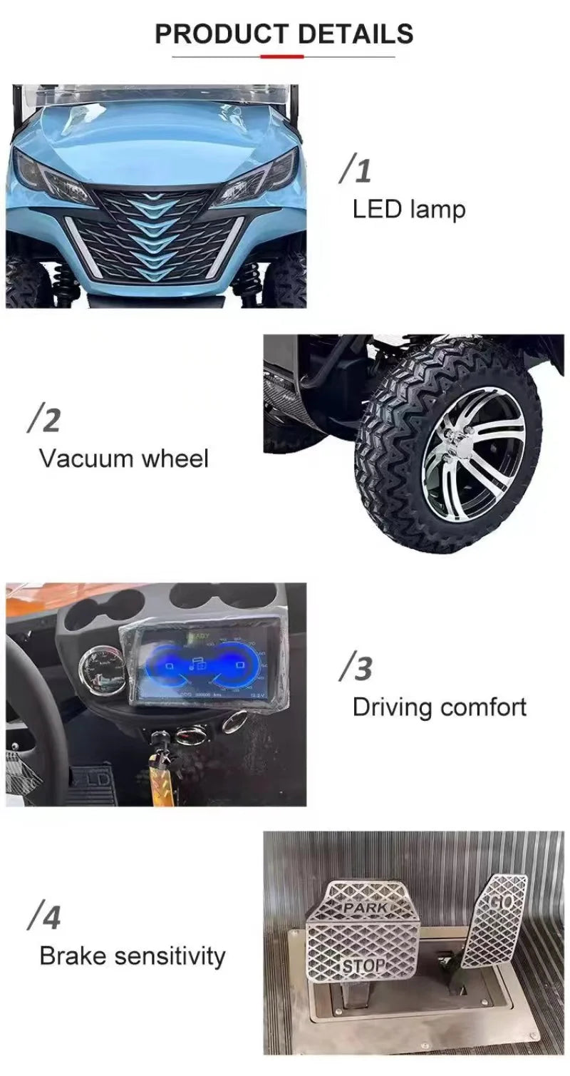 Professional High-Speed Electric Golf Cart — 2/4/6/8 Seat, 60V, 5000W
