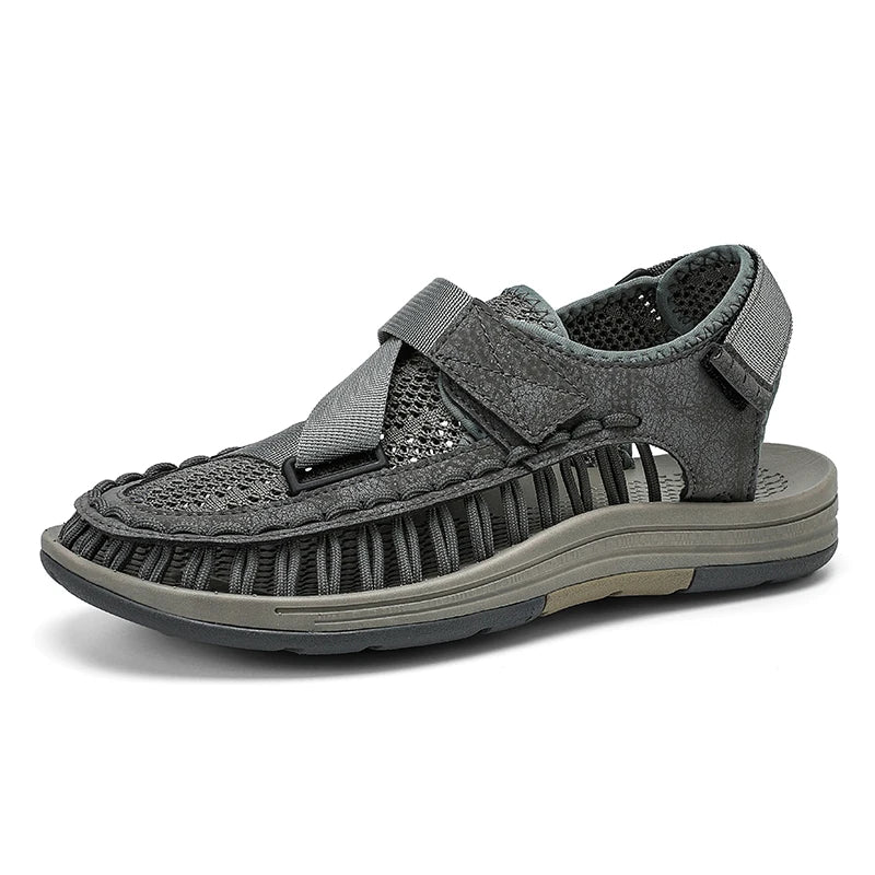 Men's Handmade Woven Beach Sandals – Breathable Casual Flat Sandals