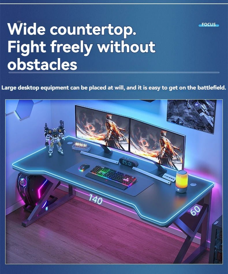 Simple Computer Desk — Metal Frame Home Office, Student, Gaming & E-Sports Workbench
