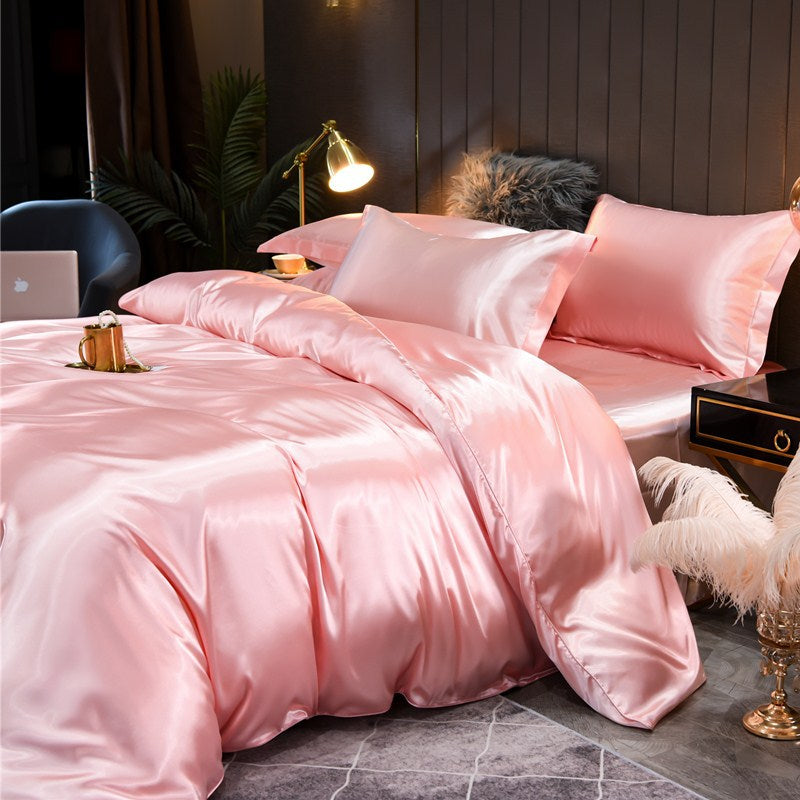 Pure 100% Silk Bedding Set – Luxury Soft Duvet Cover, Bed Sheet & Pillowcases, Twin to King