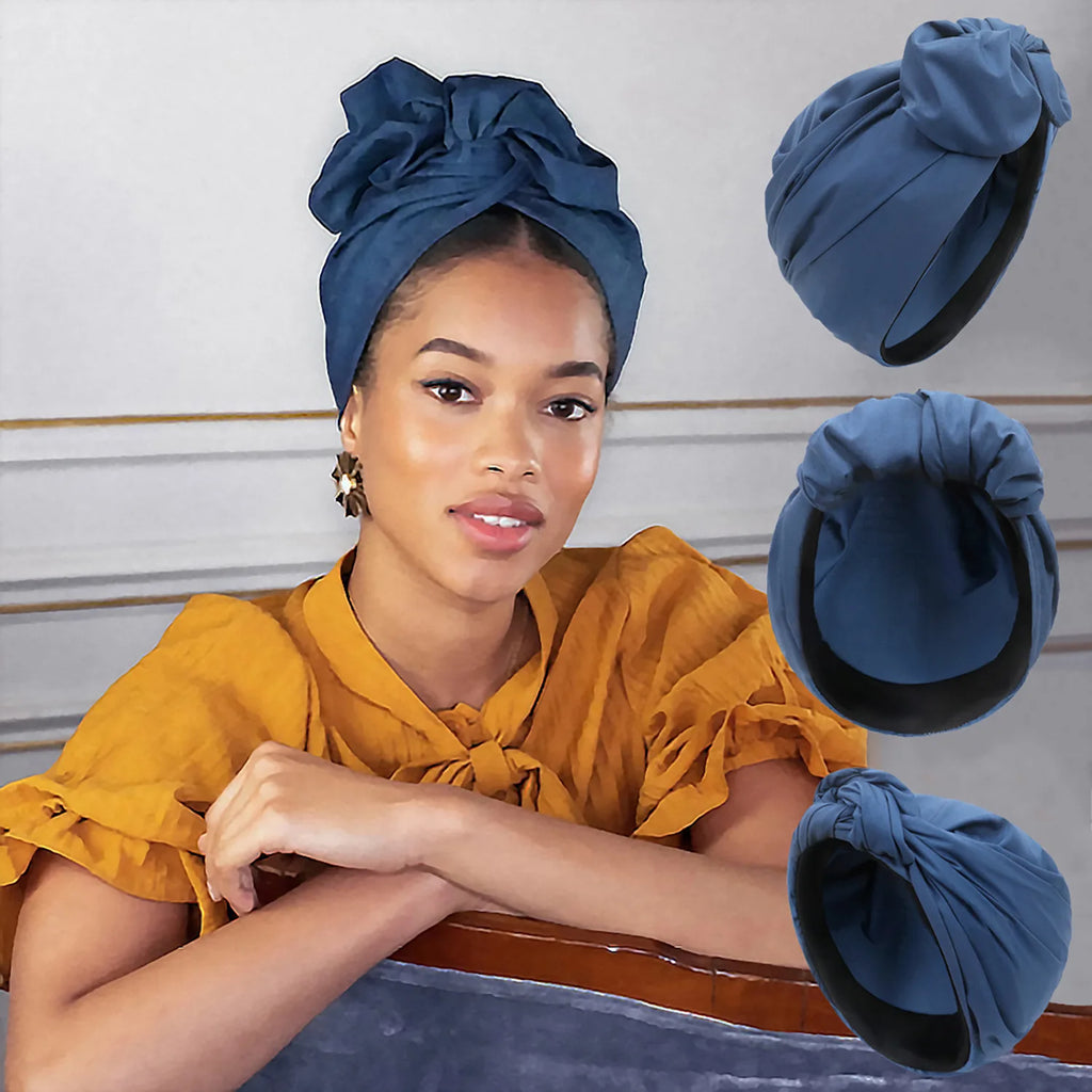 French Vintage Turban Hat & Headwrap | Women's Bandana Headscarf Bonnet