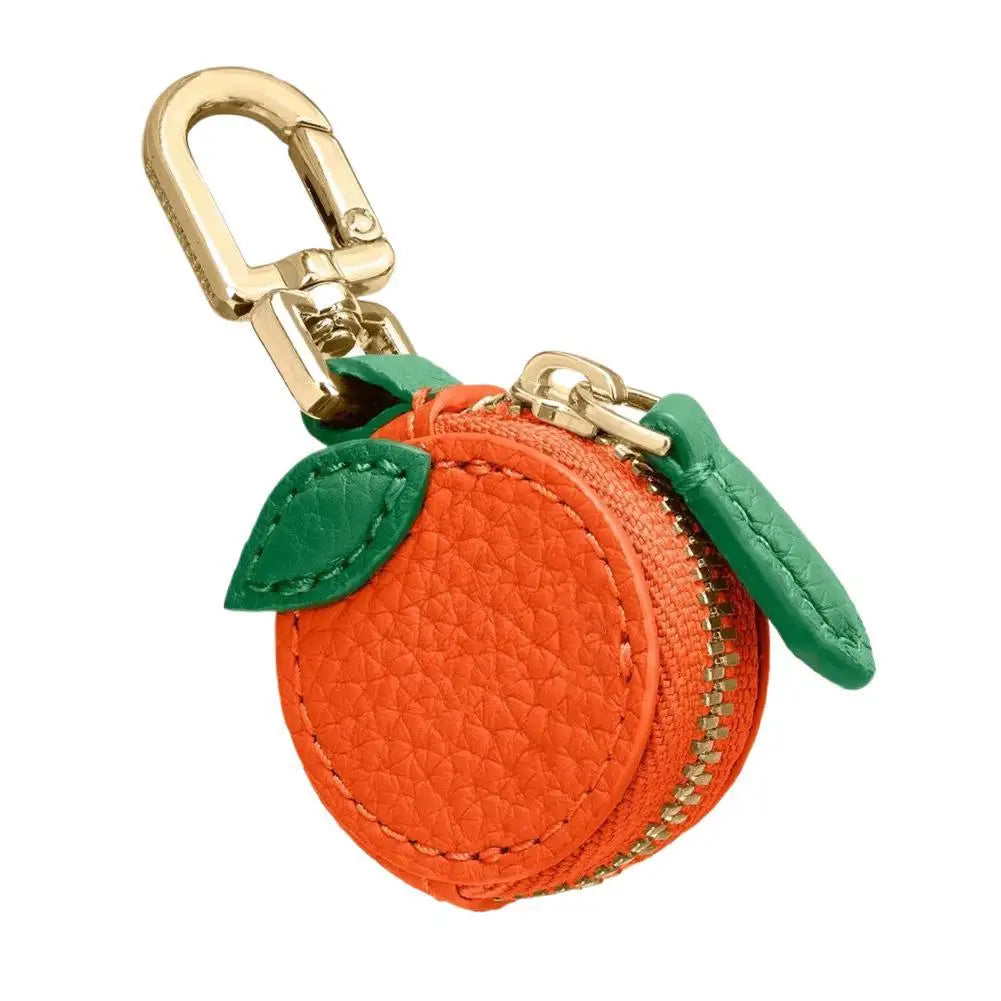 Cute Fruit Shape Leather Coin Purse – Mini Zipper Earphone Bag, Keychain Pendant Wallet for Women & Girls