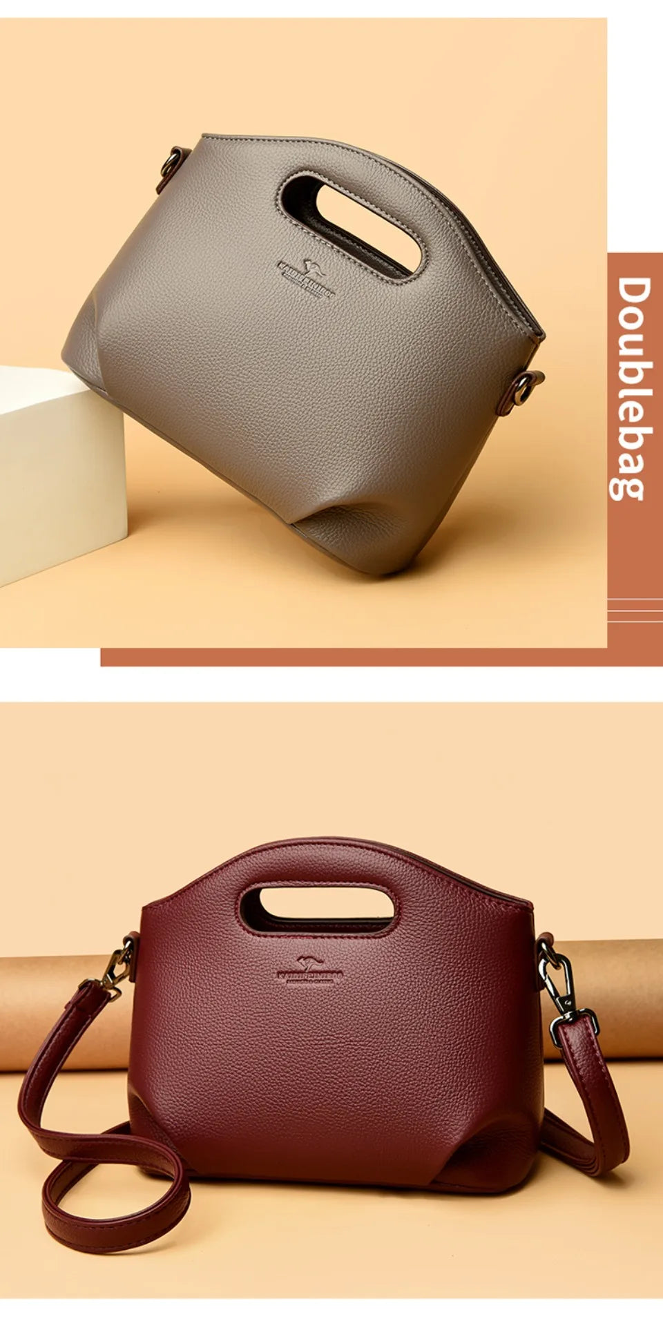 VANDERWAH Luxury Microfiber Leather Flap Shoulder Bag – Small Casual Tote Handbag for Women