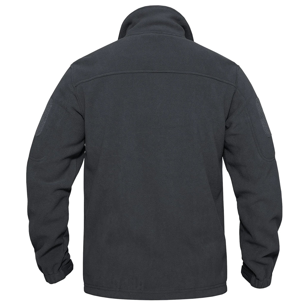 Men's Full Zip Fleece Hiking Windbreaker — Multi-Pocket Outdoor Work Jacket