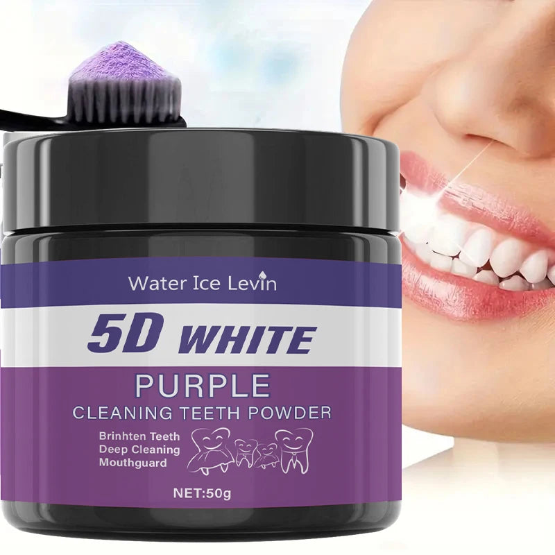 Purple Tooth Cleaning Powder – Sulfate-Free Whitening & Deep Cleaning for Brighter Teeth in 5 Days