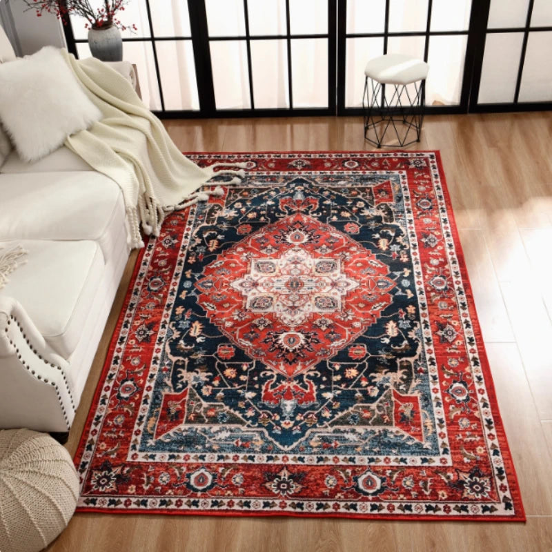 American Retro Style Large Area Rug – Anti-Slip Washable Carpet for Living Room & Bedroom