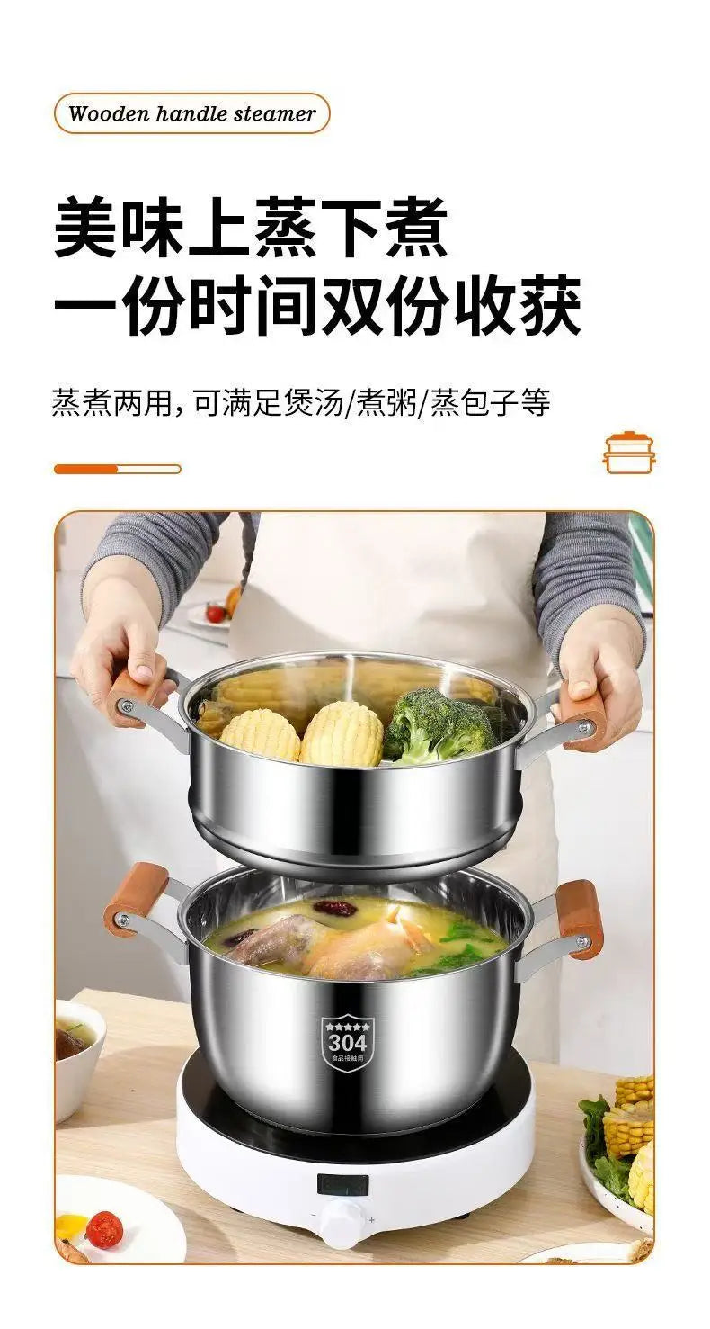 Stainless Steel Soup Pot – Glass Lid & Side Handles