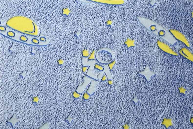 Rainbow Unicorn Glow in the Dark Area Rug – Large Kids Room Carpet with Stars