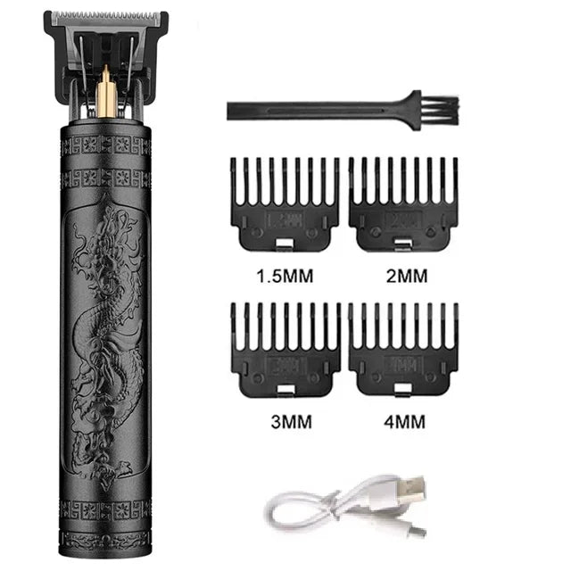 T9 Vintage Men's Electric Hair Clipper & Beard Trimmer – Rechargeable, Wet/Dry, Nose Trimmer Kit