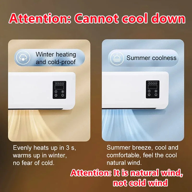 Portable Ductless Air Conditioner & Heater — Wall-Mounted Fan Heater Combo Split Unit for RV & Home