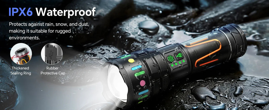 High Power White Laser Flashlight – Rechargeable Zoomable Waterproof Tactical Lantern
