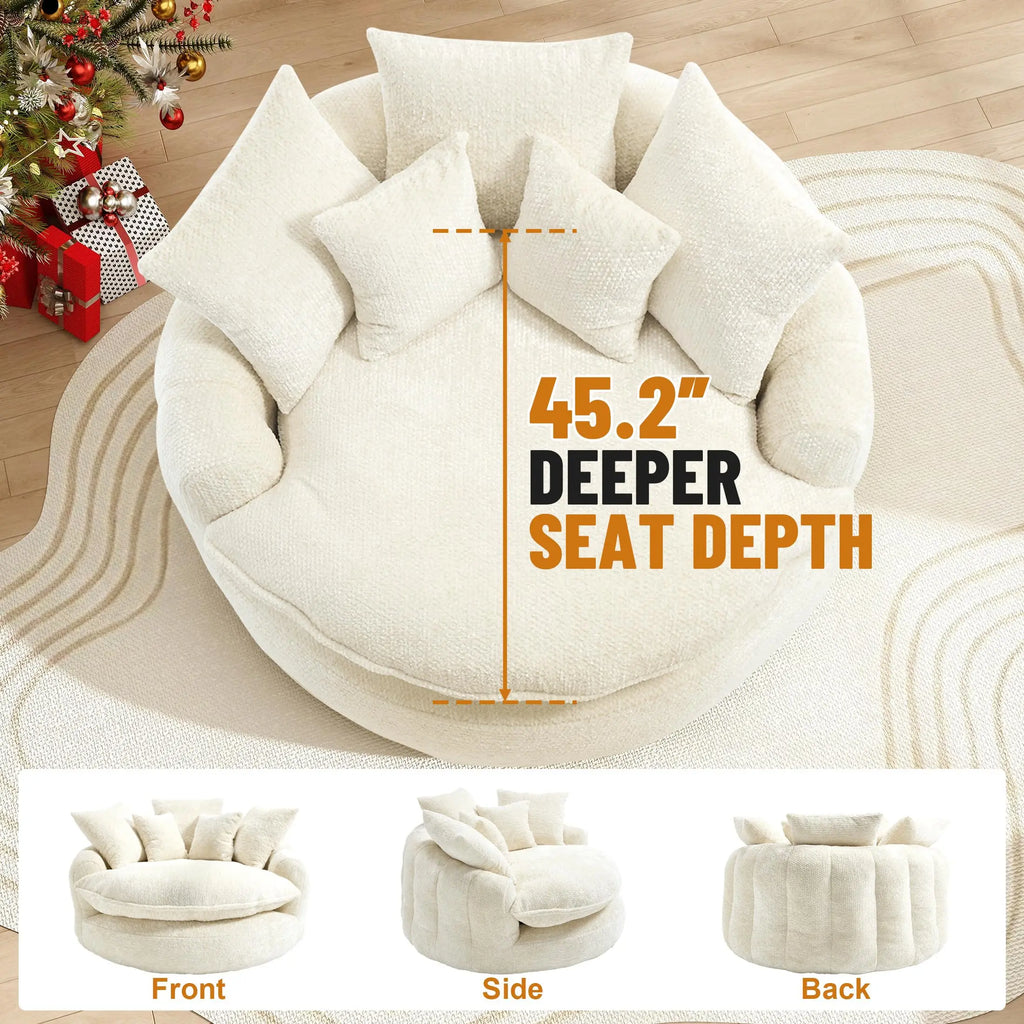 54.3-Inch Round Boneless Chaise Lounge