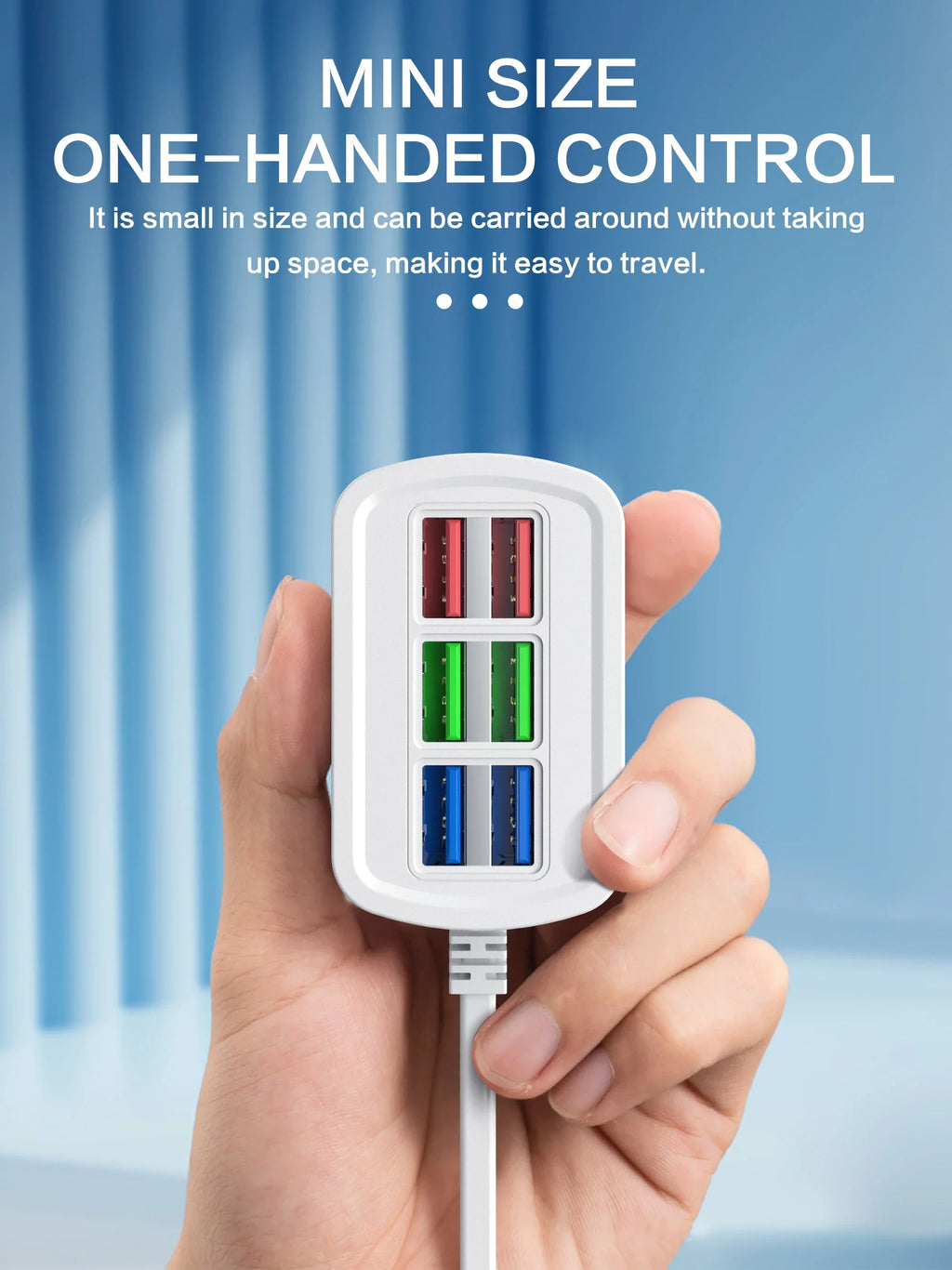 6-in-1 Fast USB Charging Power Strip — Multi-Port Desktop Charger with AC Outlets