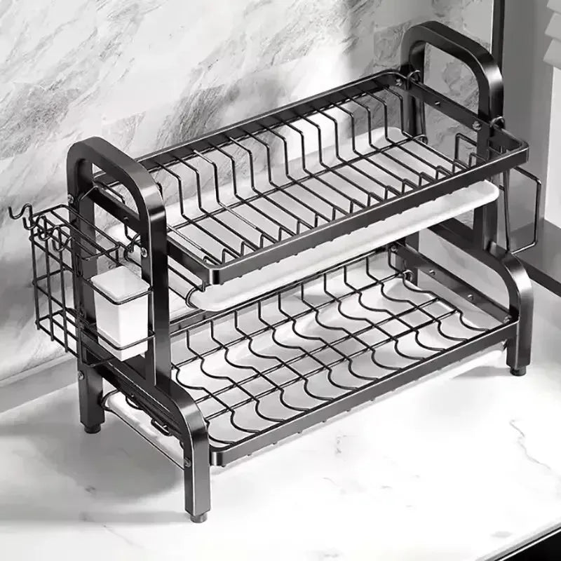 Layered Kitchen Dish Drain Rack & Tableware Sorting Shelf – Bowl, Chopstick & Utensil Organizer