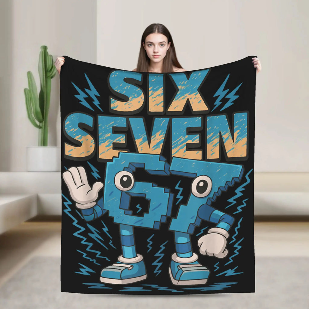 Brainrot Meme Flannel Blanket – Warm Novelty Throw for Bedroom, Sofa & Bed, Multiple Sizes