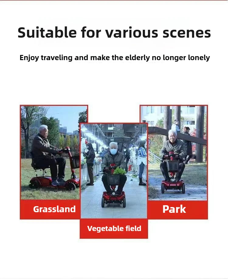 Foldable 4-Wheel Mobility Scooter – 300W, 25–50 km Range
