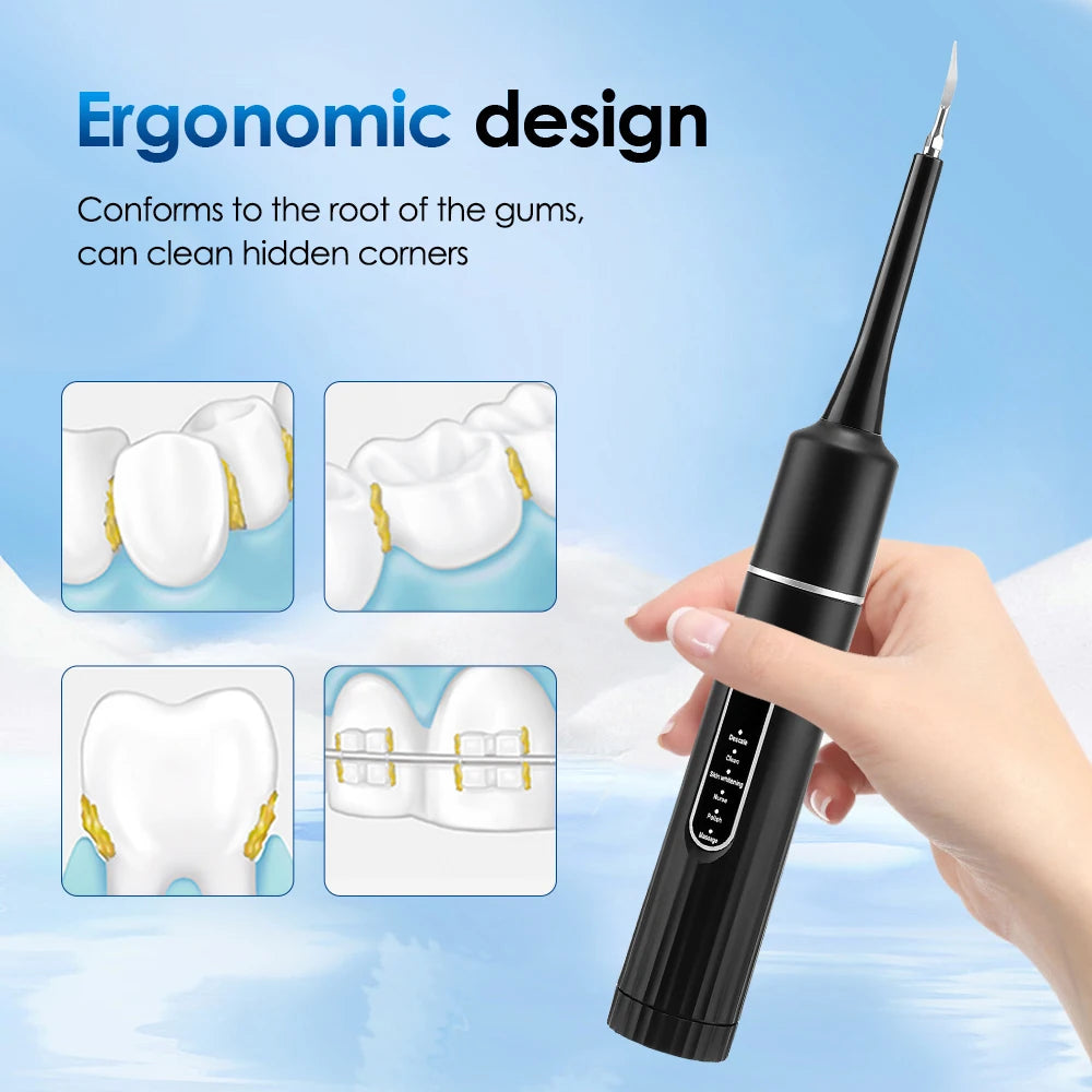Dentist-Level Clean at Home — Electric Teeth Cleaner & Tartar Remover | 6-Gear Modes, 31,000 Vibrations/Min, IPX6 Waterproof, Type-C Charging
