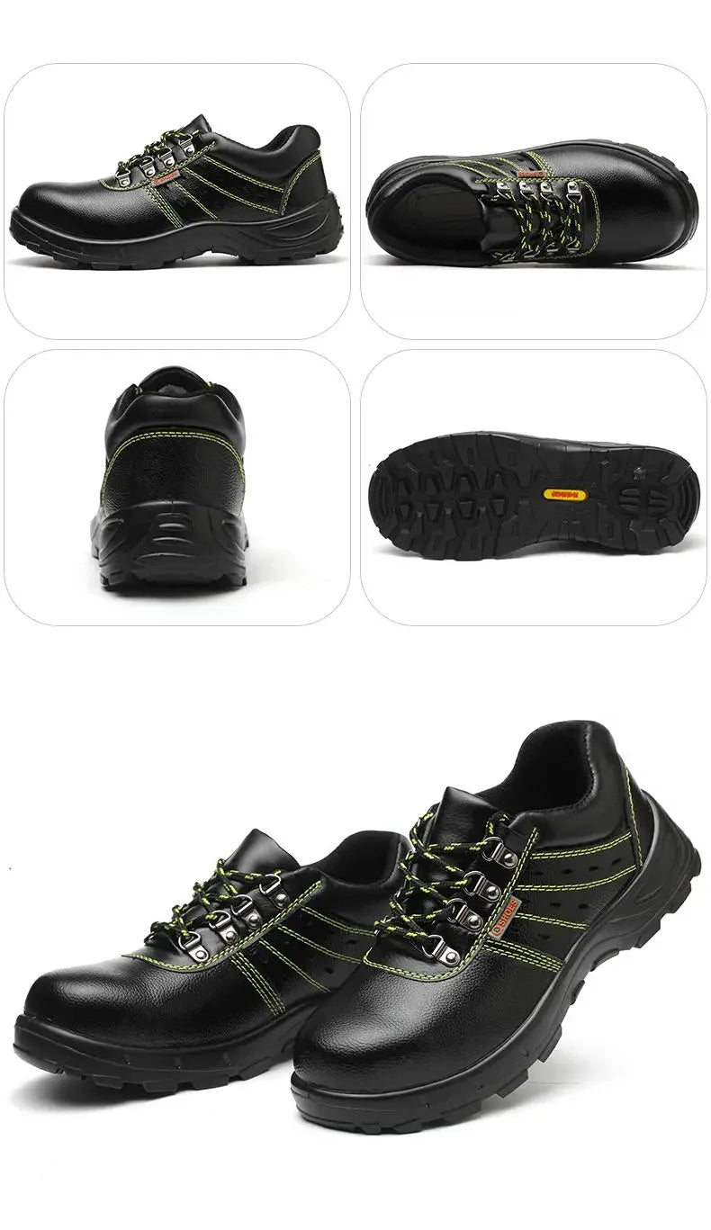 Men's Retro Leather Ankle Boots — Lace-Up Microfiber Business Booties with Rubber Sole