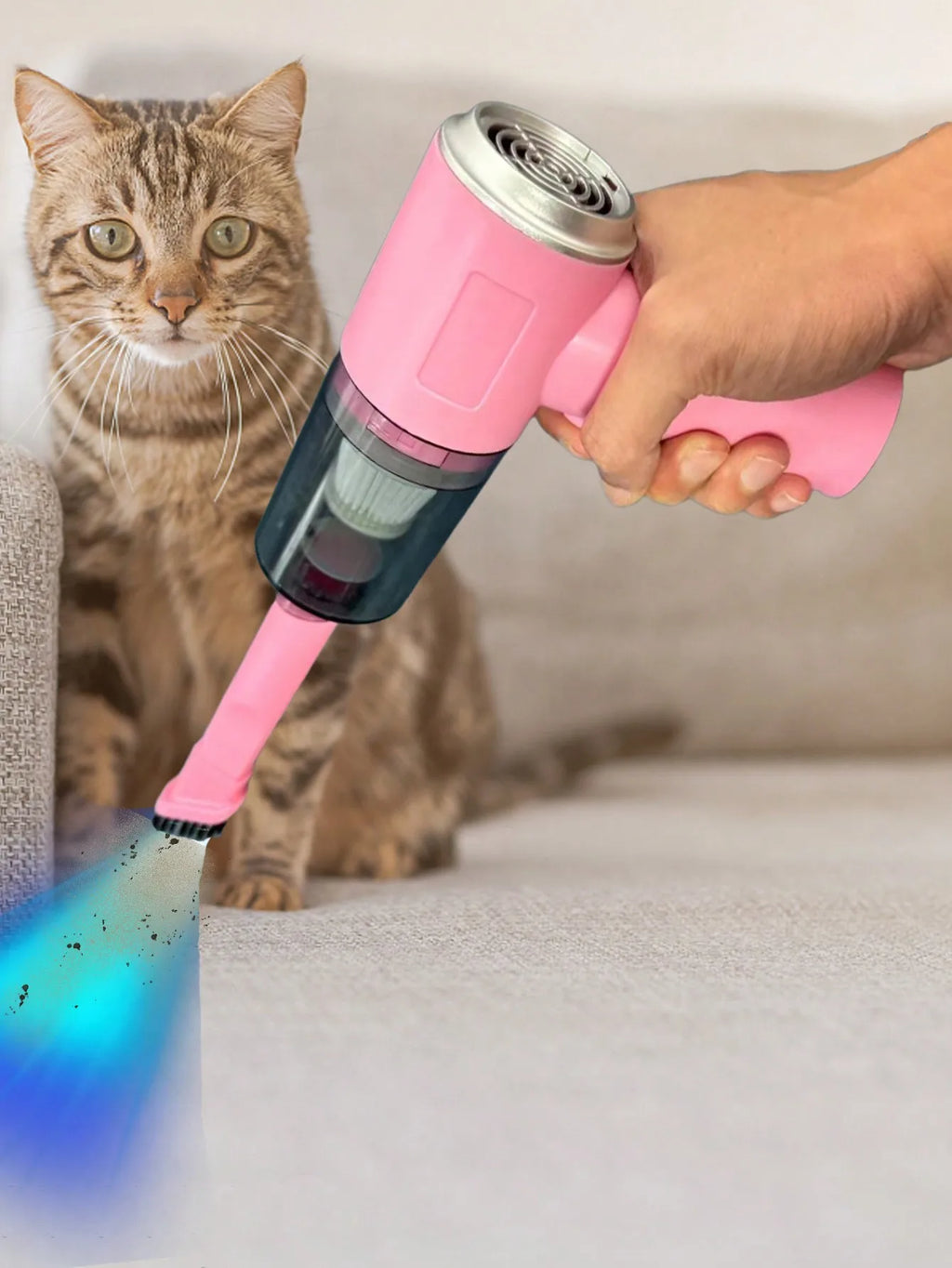 3-in-1 Suction & Blowing Vacuum Cleaner — USB Charging Portable Car & Home Vacuum with 3 Blow Nozzles