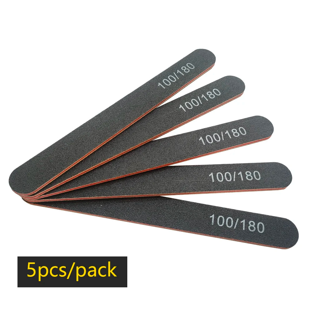 Nail File Buffer 100/180 Grit – Double-Sided Half Moon Sandpaper Nail Sanding & Manicure Tool
