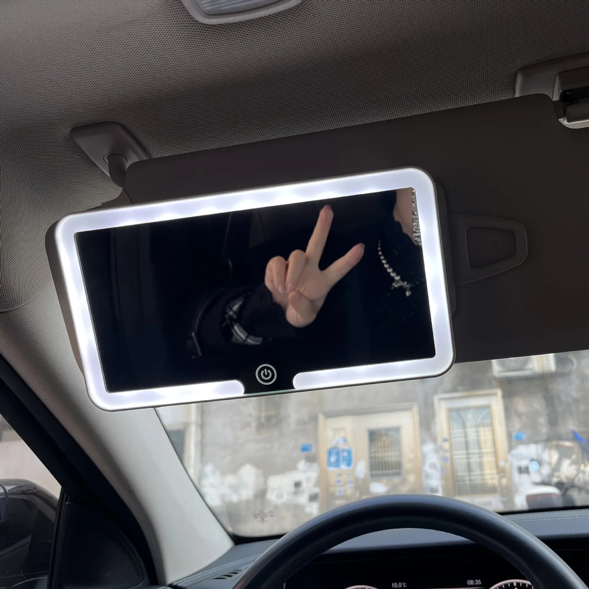 LED Car Sun Visor Vanity Mirror — Rechargeable HD Makeup Mirror