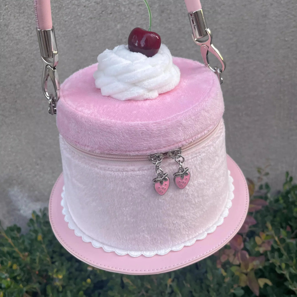 miyagawa Lolita Cake Bucket Bag – Sweet Kawaii Patchwork Handbag for Women & Teen Girls