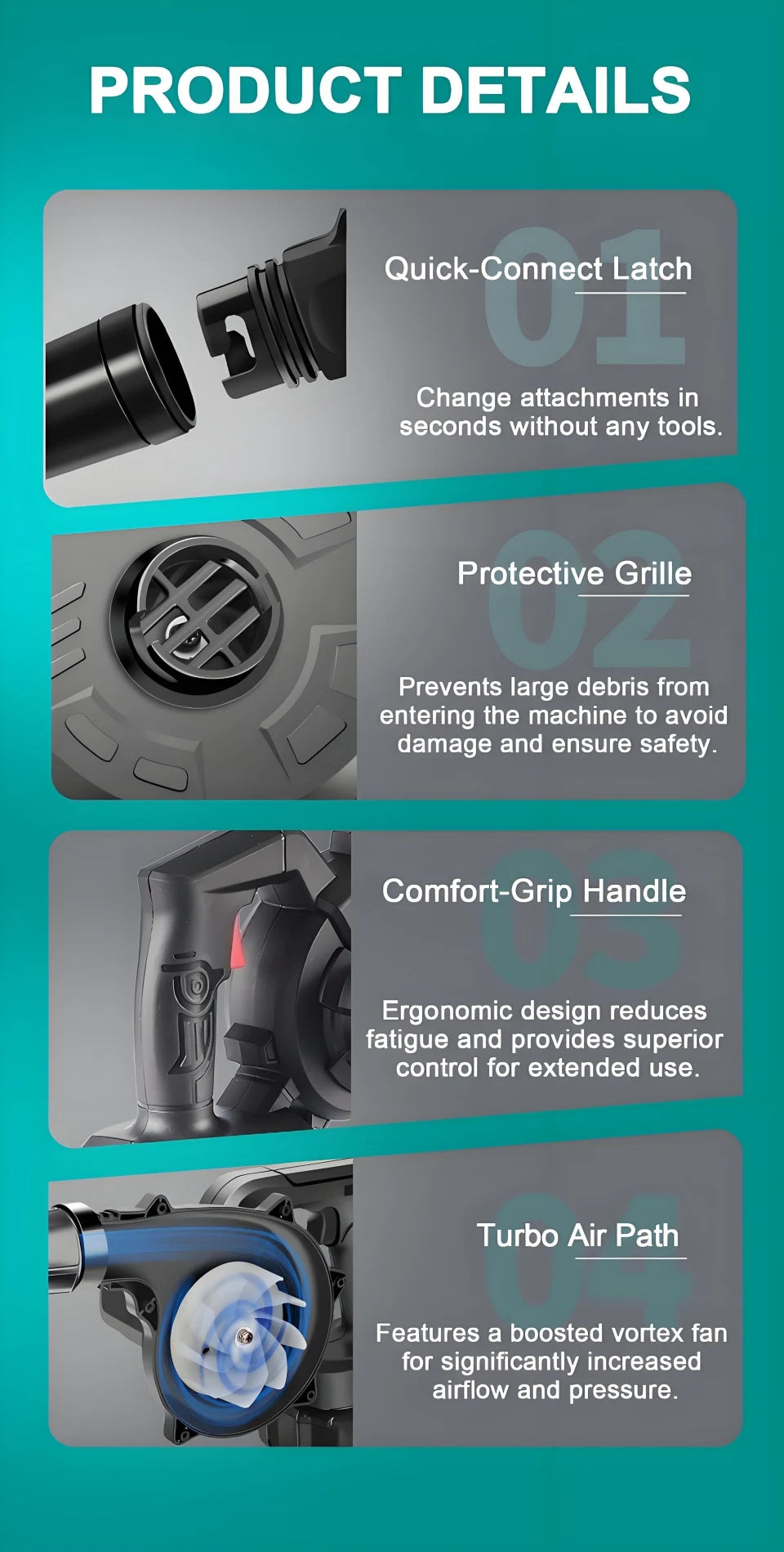 Cordless 2-in-1 Air Blower & Vacuum Cleaner – Leaf & Dust Collector, Makita 18V/21V Compatible