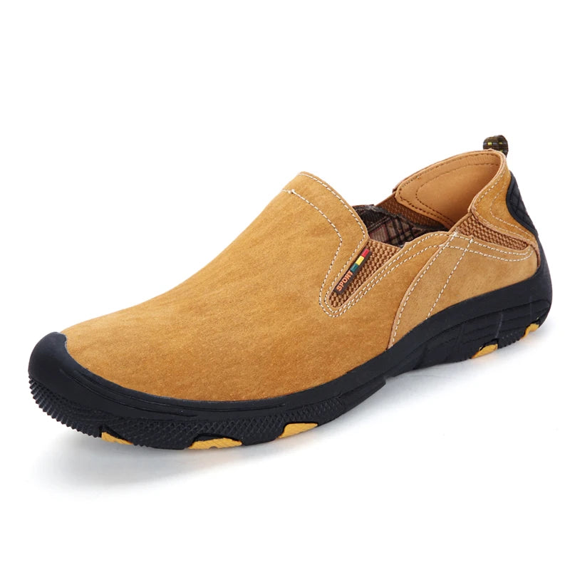 Men's Cow Leather Cotton-Lined Slip-On Loafers
