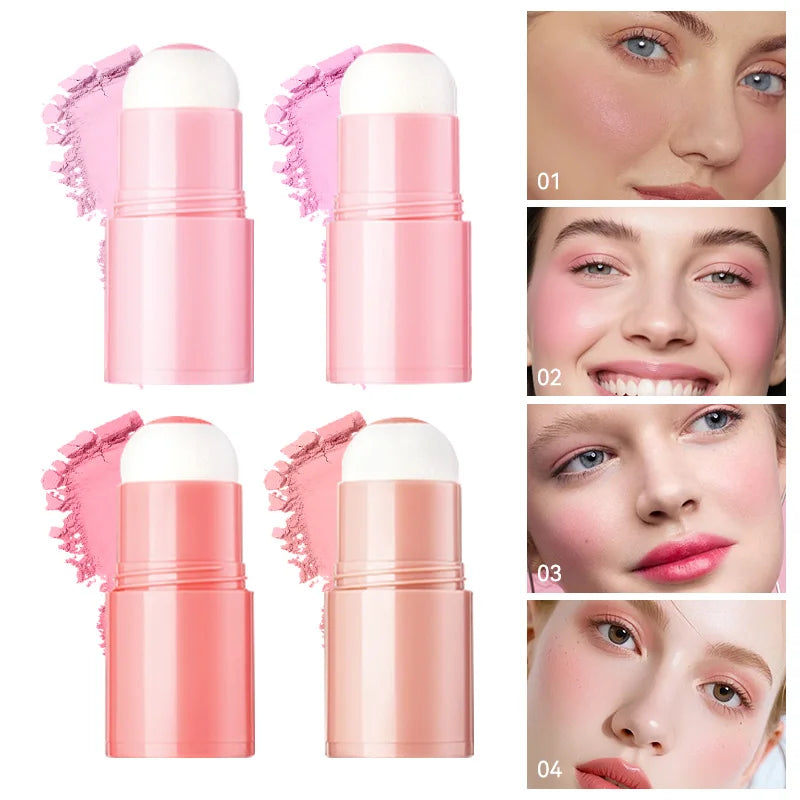 Korean Pink Two-Ball Blush Sponge Applicator — Instant Glow