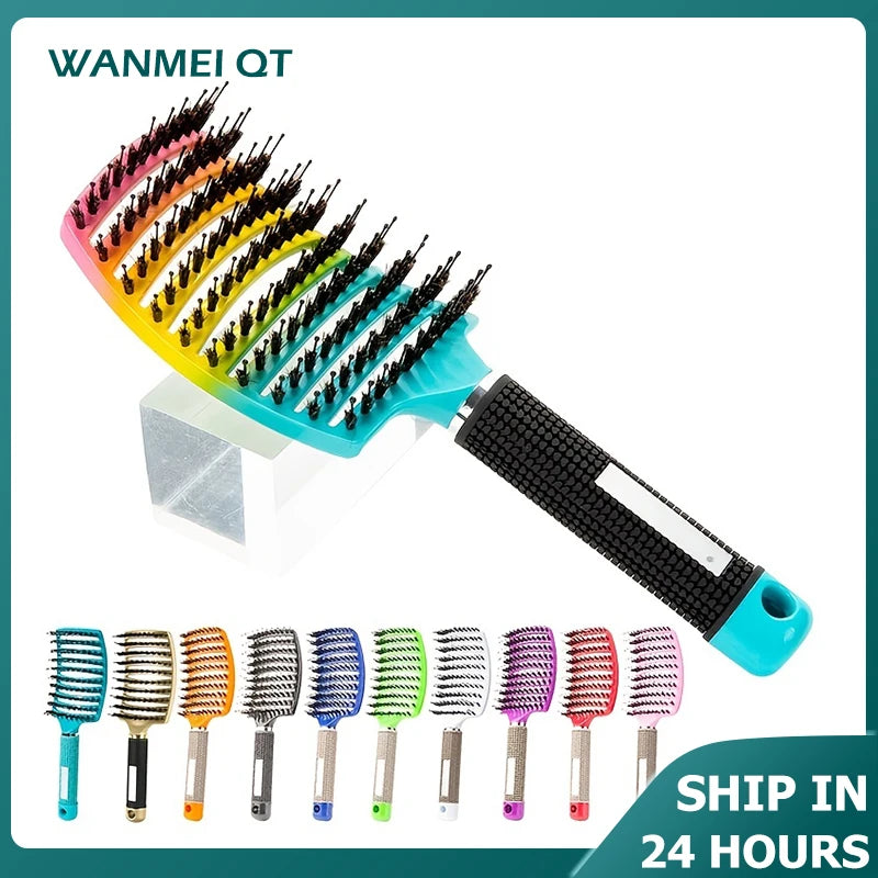 Scalp Massage Hair Brush – Professional Detangling Tool for Wet & Curly Hair