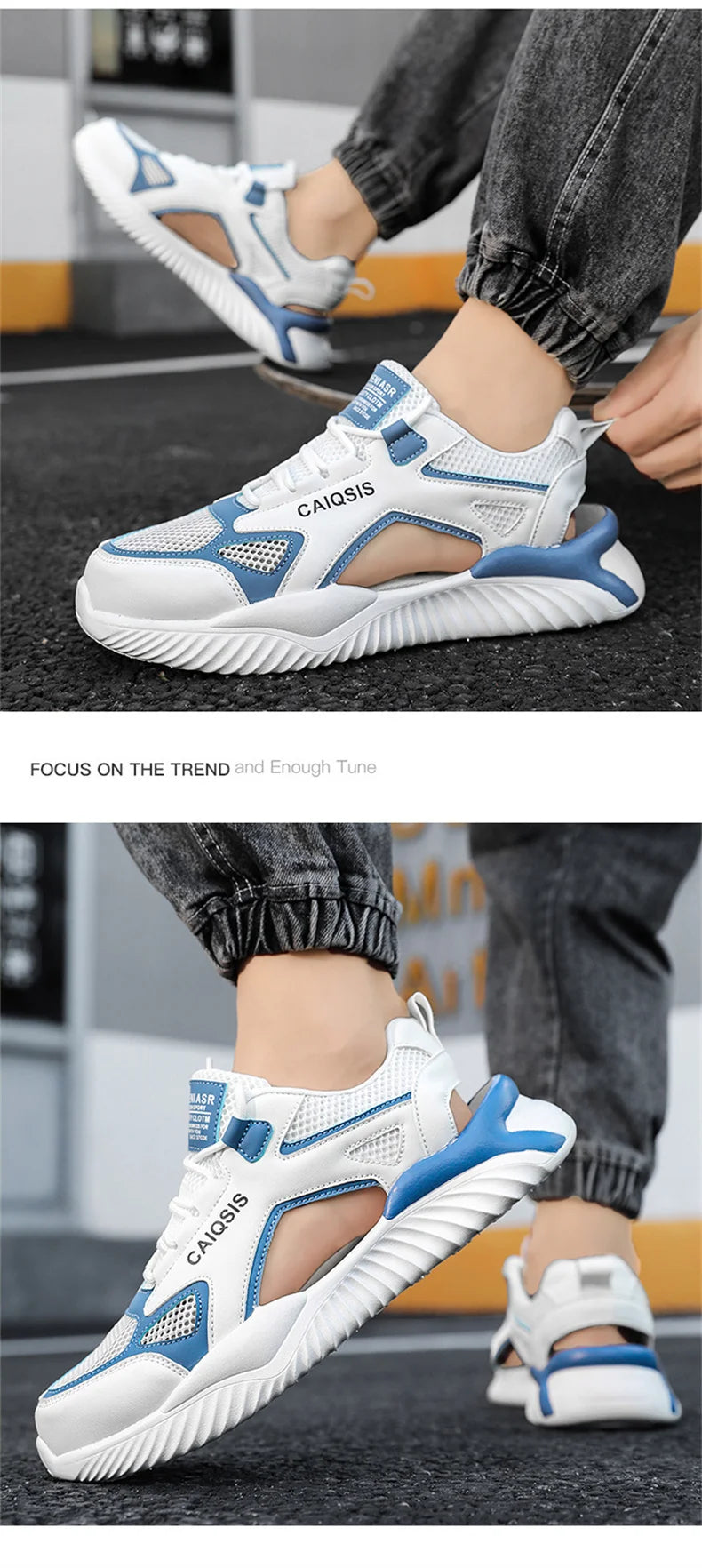 Breathable Mesh Lace-Up Sandals