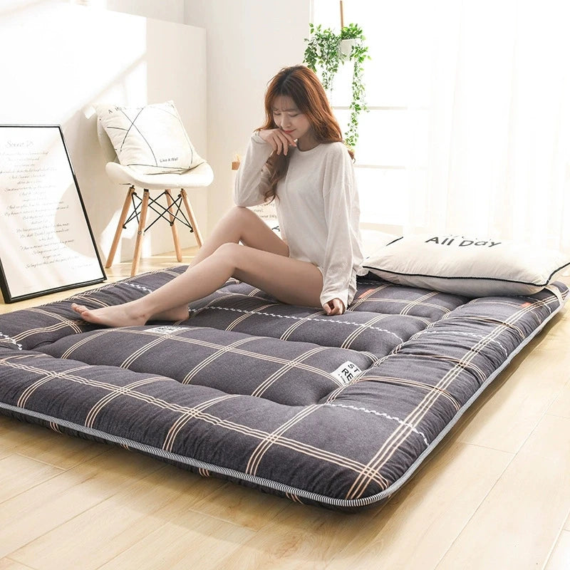 Japanese Style Thick Mattress – Student Dormitory Tatami, Single & Double, Foldable Floor Mattress