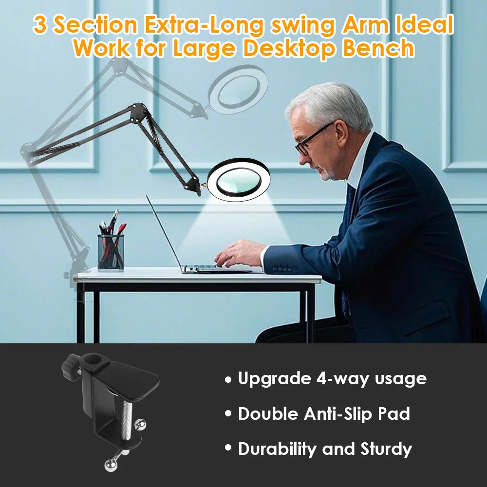 72-LED Illuminated Magnifier with 3-Color Lighting