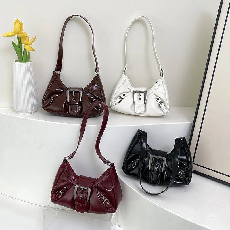 Y2K Retro Pleated Hobo Shoulder Bag – Maillard Style Underarm Clutch for Women