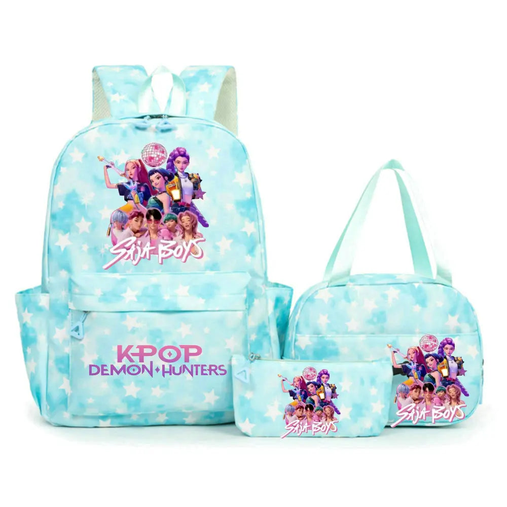 KPop Demon Hunters Nylon Backpack – Campus School & Travel Bag