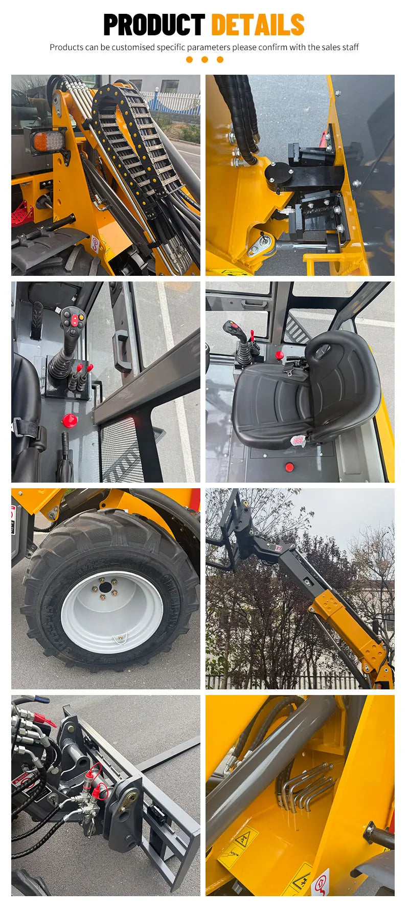 Nicosail Telescopic Arm Wheel Loader – 1 to 2.5 Ton Compact Construction Loader with Cab