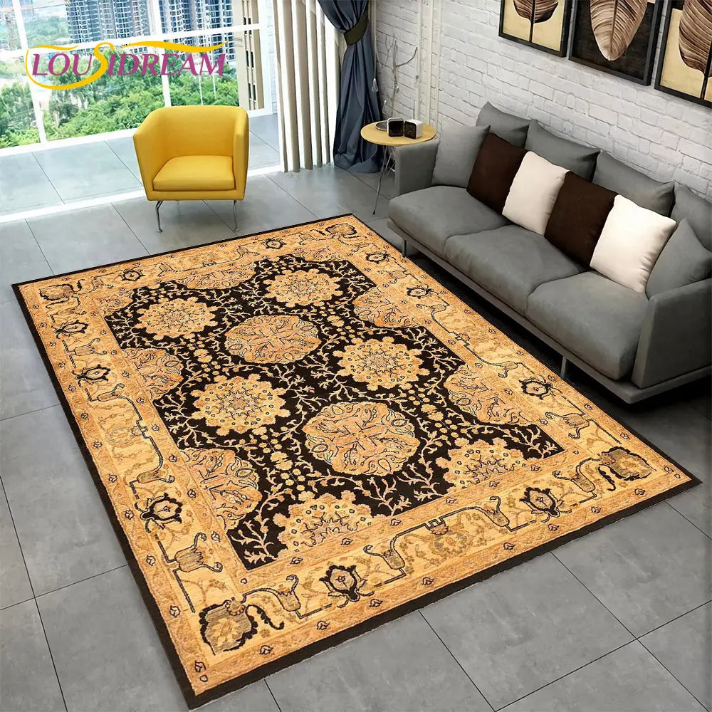 Turkish Persian Bohemian Area Rug – Non-Slip Large Carpet for Living Room & Bedroom