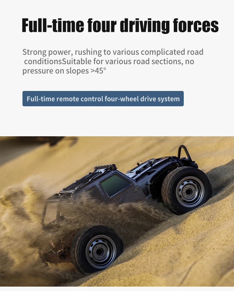 50KM/H 1:16 Scale 4WD RC Car with LED Lights – High Speed Off-Road Buggy Truck