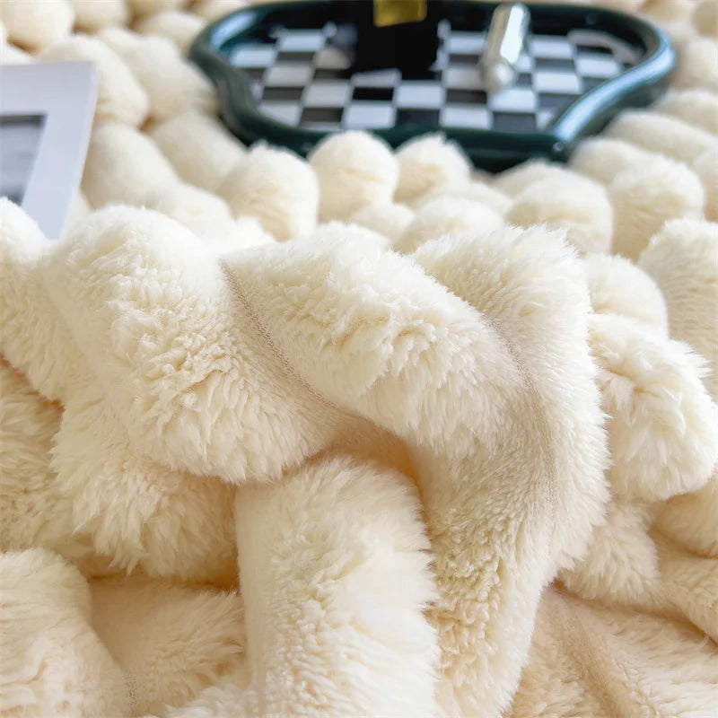 Faux Rabbit Fur Blanket – Plush Throw & Bedding Set Options