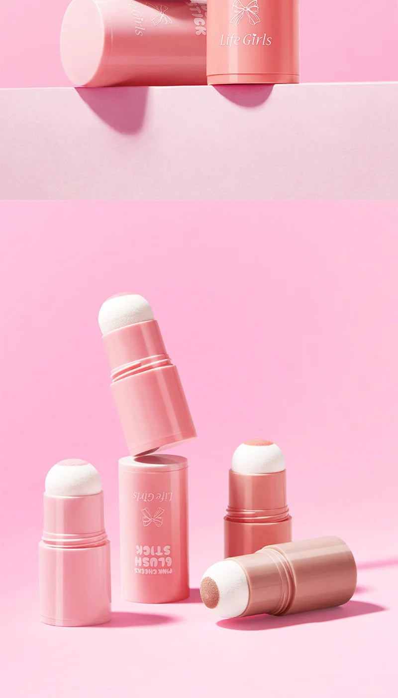 Korean Pink Two-Ball Blush Sponge Applicator — Instant Glow