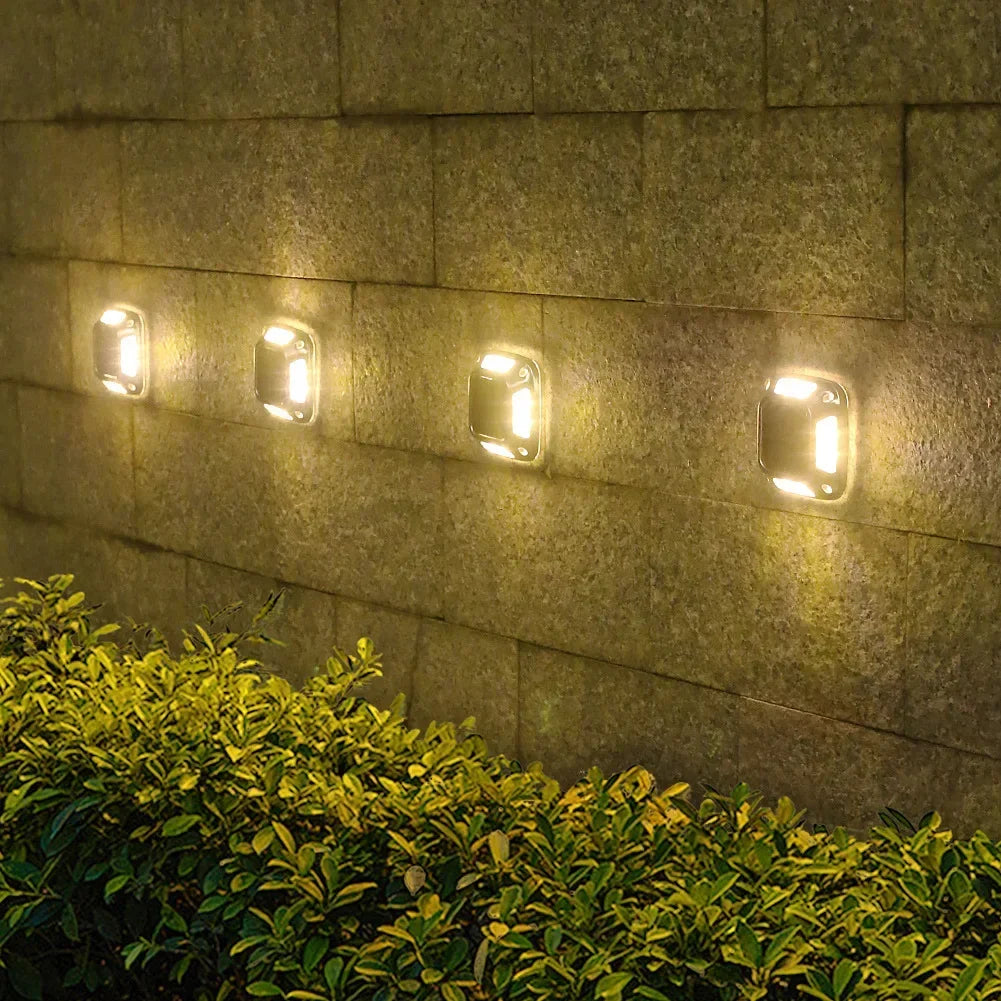 Solar Ground Garden Light — 8 LED Waterproof Warm Light Driveway Marker Lamp