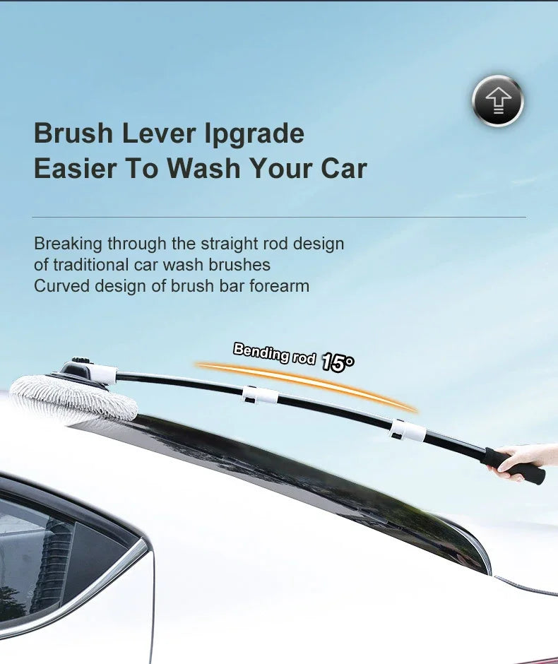 Telescoping Car Wash Brush – Long Handle Chenille Mop with Soft Hair for Window & Auto Cleaning